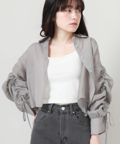 archives（アルシーヴ）の「ドロストスリーブショートシャツ（シャツ/ブラウス・レディース・オフホワイト/グレー/グリーン/ブルー・MEDIUM）」の22枚目の写真