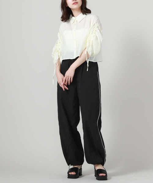 archives（アルシーヴ）の「ドロストスリーブショートシャツ（シャツ/ブラウス・レディース・オフホワイト/グレー/グリーン/ブルー・MEDIUM）」の9枚目の写真