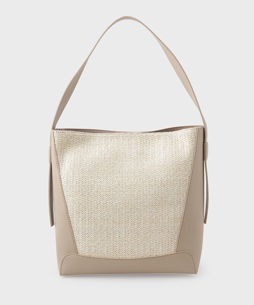 OPAQUE.CLIP（オペークドットクリップ）の「◆雑材合皮コンビワンショルダーバッグ（ショルダーバッグ・レディース・ベージュ/アイボリー/ブラック・00）」の3枚目の写真