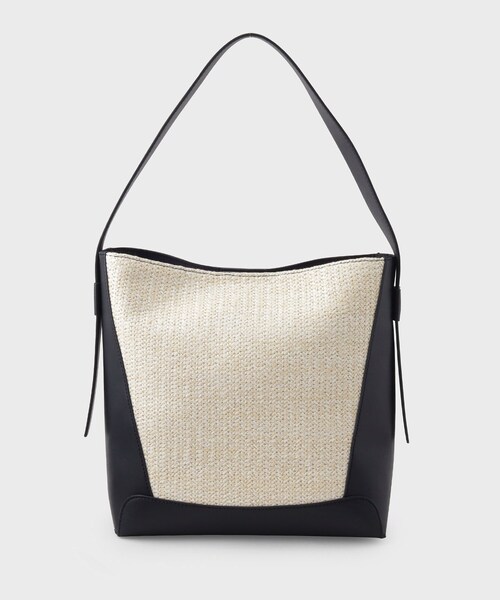 OPAQUE.CLIP（オペークドットクリップ）の「◆雑材合皮コンビワンショルダーバッグ（ショルダーバッグ・レディース・ベージュ/アイボリー/ブラック・00）」の2枚目の写真