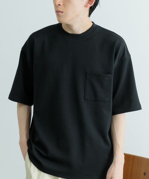 ITEMS URBANRESEARCH（アイテムズ アーバンリサーチ）の「スフレダンボール クルーネック ポケットTシャツ（Tシャツ/カットソー・メンズ・ミント/オフホワイト/グレー系その他/ブラック・LARGE/MEDIUM）」の22枚目の写真