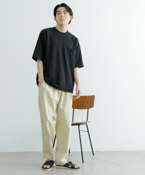 ITEMS URBANRESEARCH（アイテムズ アーバンリサーチ）の「スフレダンボール クルーネック ポケットTシャツ（Tシャツ/カットソー・メンズ・ミント/オフホワイト/グレー系その他/ブラック・LARGE/MEDIUM）」の19枚目の写真