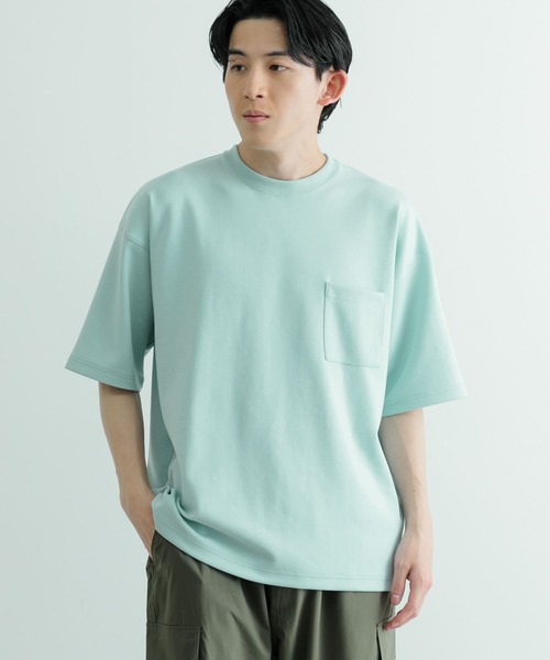 ITEMS URBANRESEARCH（アイテムズ アーバンリサーチ）の「スフレダンボール クルーネック ポケットTシャツ（Tシャツ/カットソー・メンズ・ミント/オフホワイト/グレー系その他/ブラック・LARGE/MEDIUM）」の15枚目の写真