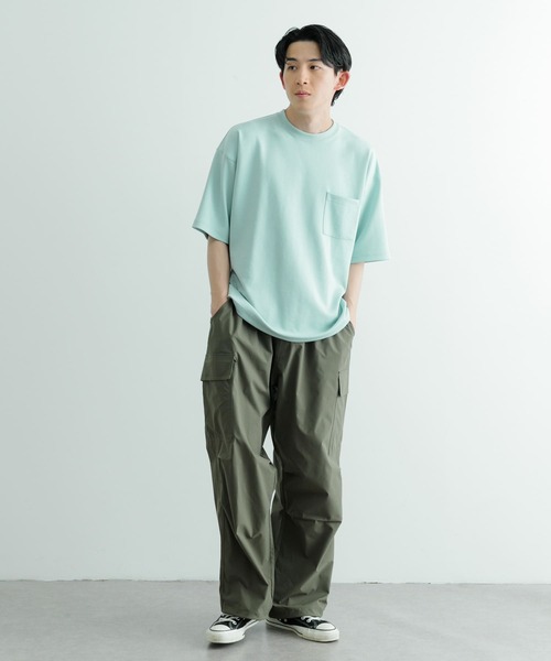 ITEMS URBANRESEARCH（アイテムズ アーバンリサーチ）の「スフレダンボール クルーネック ポケットTシャツ（Tシャツ/カットソー・メンズ・ミント/オフホワイト/グレー系その他/ブラック・LARGE/MEDIUM）」の13枚目の写真