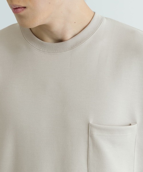 ITEMS URBANRESEARCH（アイテムズ アーバンリサーチ）の「スフレダンボール クルーネック ポケットTシャツ（Tシャツ/カットソー・メンズ・ミント/オフホワイト/グレー系その他/ブラック・LARGE/MEDIUM）」の9枚目の写真