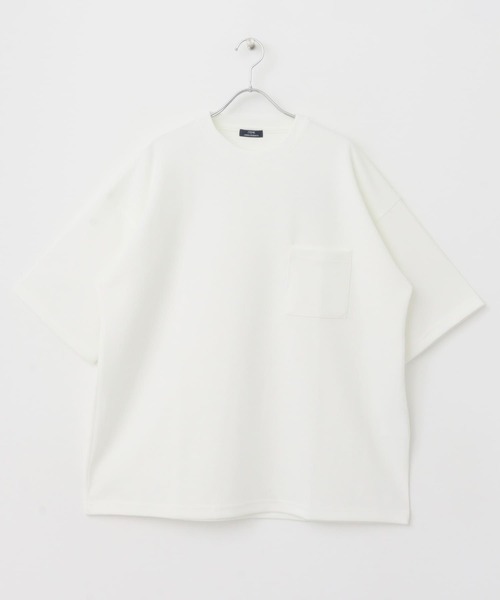 ITEMS URBANRESEARCH（アイテムズ アーバンリサーチ）の「スフレダンボール クルーネック ポケットTシャツ（Tシャツ/カットソー・メンズ・ミント/オフホワイト/グレー系その他/ブラック・LARGE/MEDIUM）」の5枚目の写真