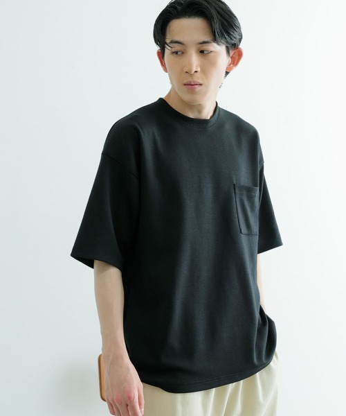 ITEMS URBANRESEARCH（アイテムズ アーバンリサーチ）の「スフレダンボール クルーネック ポケットTシャツ（Tシャツ/カットソー・メンズ・ミント/オフホワイト/グレー系その他/ブラック・LARGE/MEDIUM）」の3枚目の写真