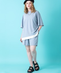a.p.o.v. フェイクレイヤーTシャツ&ショートパンツセットアップ