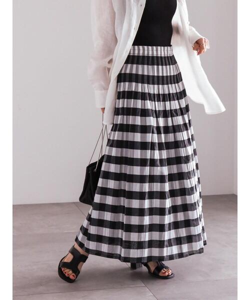 Te chichi(テチチ)の「チェック×ストライプリバーシブルスカート(スカート・レディース・ブラック/ネイビー・F)」の3枚目の写真