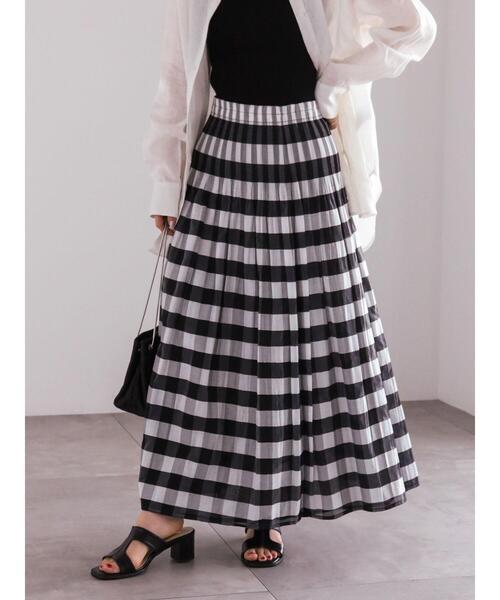 Te chichi(テチチ)の「チェック×ストライプリバーシブルスカート(スカート・レディース・ブラック/ネイビー・F)」の5枚目の写真