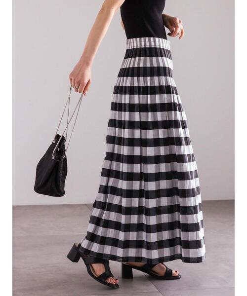 Te chichi(テチチ)の「チェック×ストライプリバーシブルスカート(スカート・レディース・ブラック/ネイビー・F)」の6枚目の写真