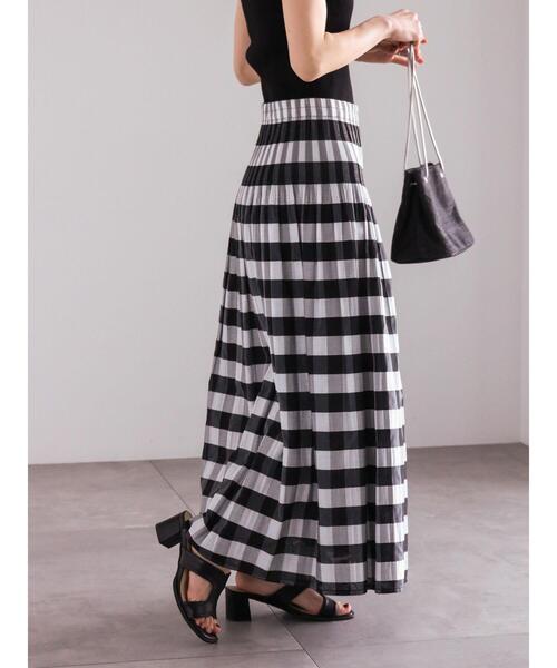 Te chichi(テチチ)の「チェック×ストライプリバーシブルスカート(スカート・レディース・ブラック/ネイビー・F)」の7枚目の写真