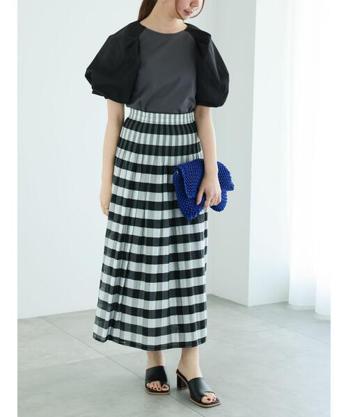 Te chichi(テチチ)の「チェック×ストライプリバーシブルスカート(スカート・レディース・ブラック/ネイビー・F)」の10枚目の写真
