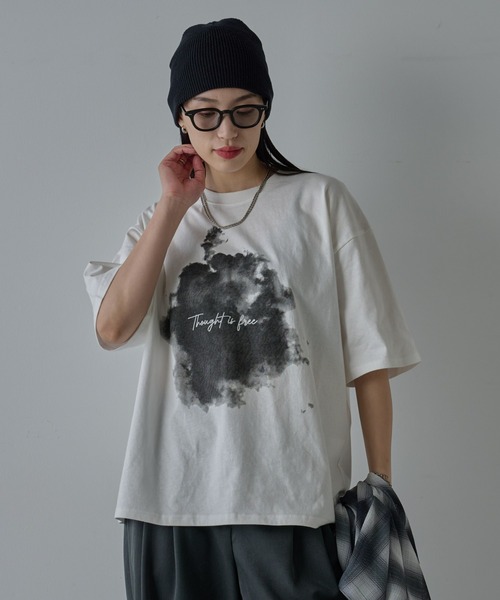 COLONY 2139（コロニートゥーワンスリーナイン）の「スモークプリントTシャツ（Tシャツ/カットソー・メンズ・ブラック/ホワイト・MEDIUM/LARGE）」の4枚目の写真