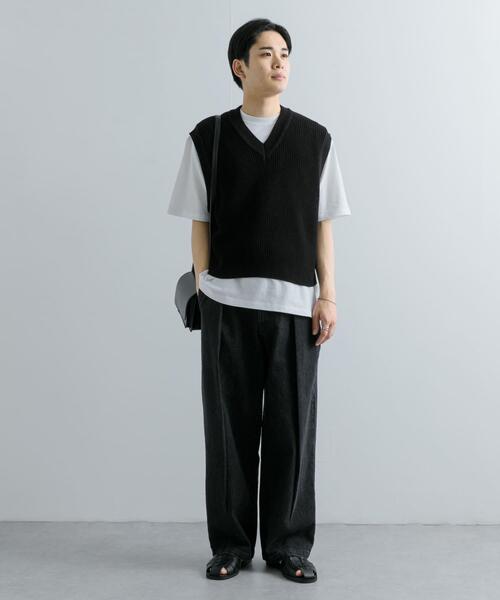 SENSE OF PLACE by URBAN RESEARCH（センスオブプレイスバイアーバンリサーチ）の「アゼアミクロップドニットベスト（ベスト・メンズ・ブラック/グレー・MEDIUM/LARGE）」の12枚目の写真