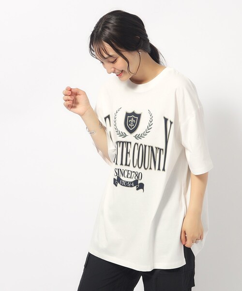 Cutie Blonde（キューティーブロンド）の「◆ゆるっとが今年らしい プリントBIG Tシャツ（Tシャツ/カットソー・レディース・チャコール/ホワイト系その他/ホワイト系その他3/ベージュ系その他5/ホワイト系その他6/ホワイト系その他7/ネイビー系5/ブラック系4・00）」の15枚目の写真
