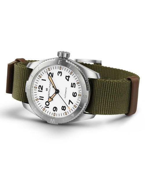 HAMILTON（ハミルトン）の「HAMILTON [ハミルトン] 腕時計 Khaki Field （カーキ フィールド） Expedition オート 自動巻き 37MM ホワイト×グリーン（アナログ腕時計・メンズ・ホワイト・FREE）」の6枚目の写真