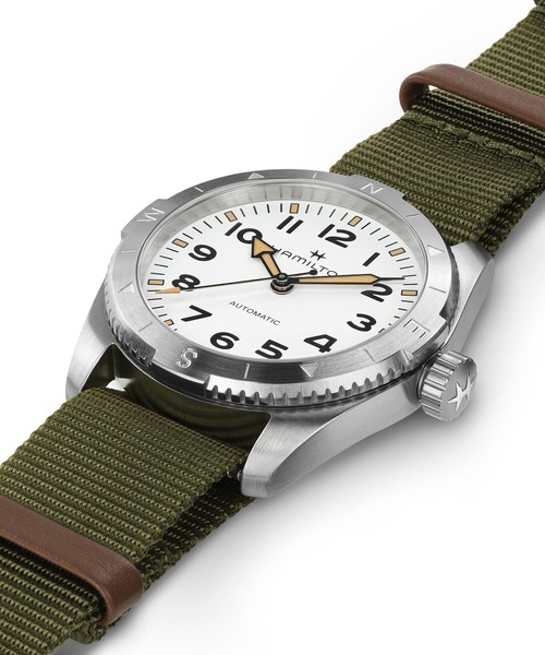 HAMILTON（ハミルトン）の「HAMILTON [ハミルトン] 腕時計 Khaki Field （カーキ フィールド） Expedition オート 自動巻き 37MM ホワイト×グリーン（アナログ腕時計・メンズ・ホワイト・FREE）」の5枚目の写真