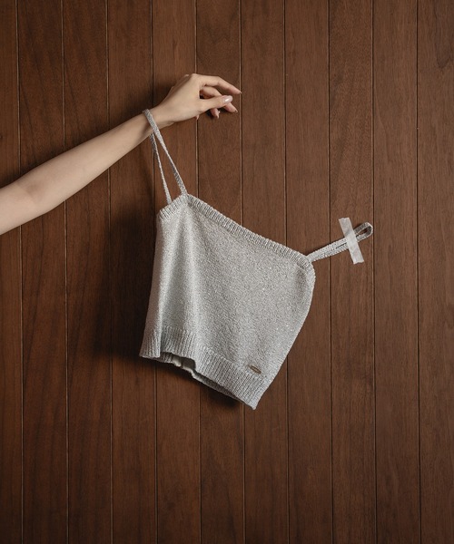 mideal（マイディール）の「spangle bustier / スパンコールビスチェ（キャミソール・レディース・シルバーグレー/ベージュ/ネイビー・FREE）」の22枚目の写真