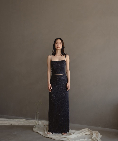 【新品未使用】Eaphi ビスチェ　SPANGLE KNIT BUSTIER spangle bustier / スパンコールビスチェ（キャミソール