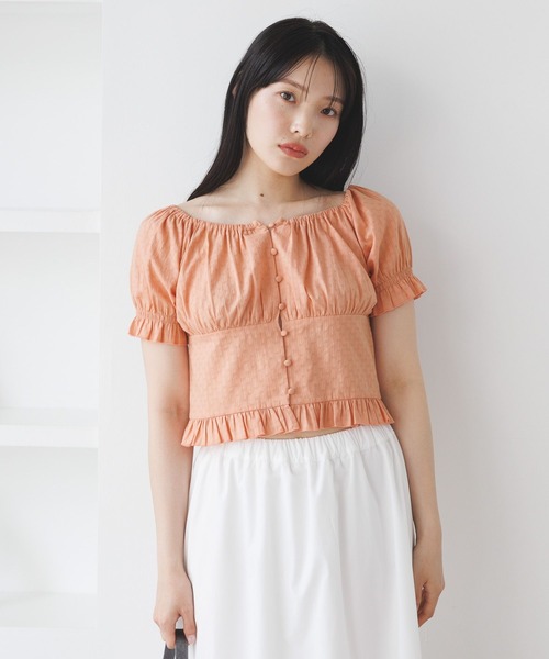 3.3 Field Trip （3.3フィールドトリップ）の「3.3 Field Trip／フリルレース２WAY ブラウス（シャツ/ブラウス・レディース・ブラック/オレンジ/ホワイト・FREE）」の14枚目の写真