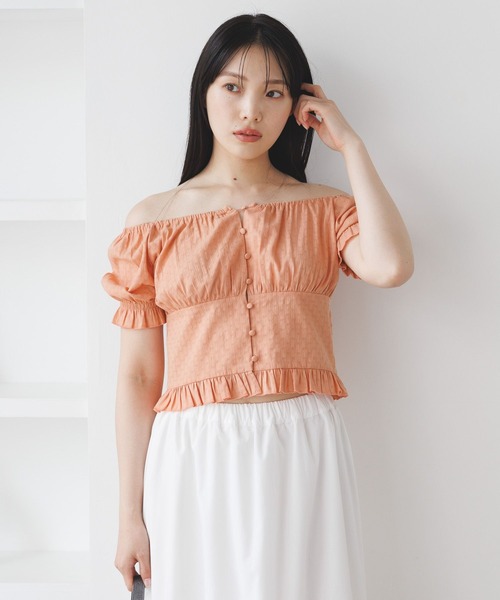 3.3 Field Trip （3.3フィールドトリップ）の「3.3 Field Trip／フリルレース２WAY ブラウス（シャツ/ブラウス・レディース・ブラック/オレンジ/ホワイト・FREE）」の15枚目の写真