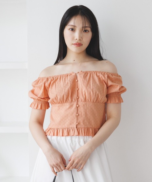 3.3 Field Trip （3.3フィールドトリップ）の「3.3 Field Trip／フリルレース２WAY ブラウス（シャツ/ブラウス・レディース・ブラック/オレンジ/ホワイト・FREE）」の16枚目の写真