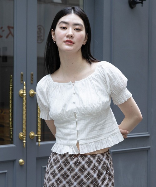 3.3 Field Trip （3.3フィールドトリップ）の「3.3 Field Trip／フリルレース２WAY ブラウス（シャツ/ブラウス・レディース・ブラック/オレンジ/ホワイト・FREE）」の22枚目の写真