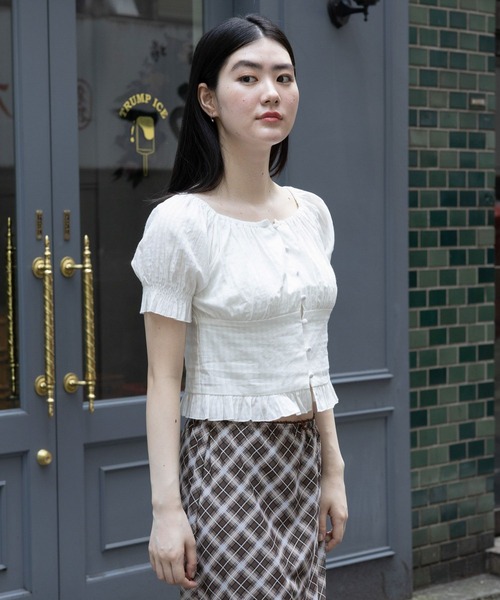 3.3 Field Trip （3.3フィールドトリップ）の「3.3 Field Trip／フリルレース２WAY ブラウス（シャツ/ブラウス・レディース・ブラック/オレンジ/ホワイト・FREE）」の4枚目の写真