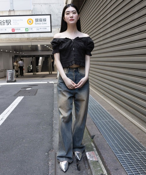 3.3 Field Trip （3.3フィールドトリップ）の「3.3 Field Trip／フリルレース２WAY ブラウス（シャツ/ブラウス・レディース・ブラック/オレンジ/ホワイト・FREE）」の5枚目の写真