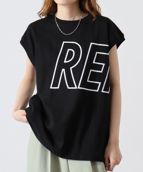ACE(エース)の「ACE ワイドノースリーブTシャツ(Tシャツ/カットソー・メンズ・ホワイト/ブラック系1/グリーン/ピンクベージュ/ブラック/グレイッシュベージュ/ライトオレンジ系/ホワイト系1/ブルー/ネイビー/オレンジ/ネイビー系1/ホワイト系2/ブラック系2/オフホワイト/チャコール・M/L/LL)」の6枚目の写真