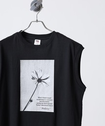 メンズのTシャツ/カットソー（ブラック/黒色系・袖なし）ファッション