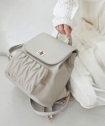 Riu　リウ　キルティング　バックパック　リュック　ショルダーバッグ　ベージュ 3way quilting backpack – Riu