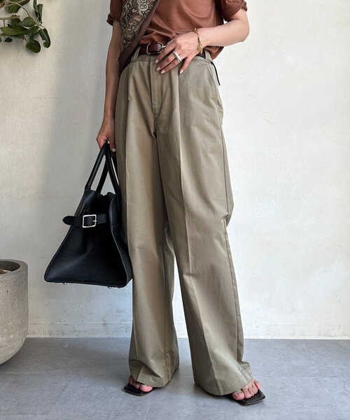 DouDou（ドゥドゥ）の「センタープレスチノパン（チノパンツ・レディース・ベージュ/ブラック・36/38）」の19枚目の写真