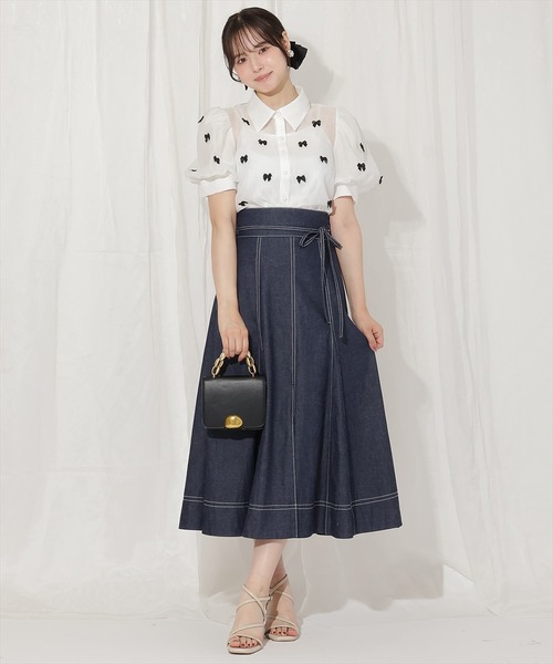 WILLSELECTION（ウィルセレクション）の「リボンシアーブラウス（シャツ/ブラウス・レディース・オフホワイト/ピンク/ブラック・FREE）」の16枚目の写真