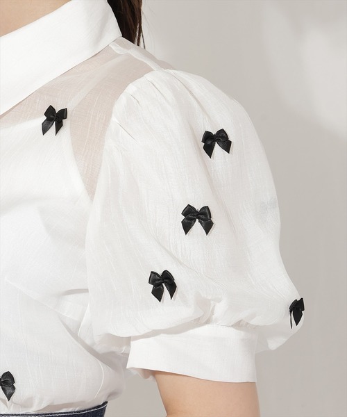 WILLSELECTION（ウィルセレクション）の「リボンシアーブラウス（シャツ/ブラウス・レディース・オフホワイト/ピンク/ブラック・FREE）」の14枚目の写真