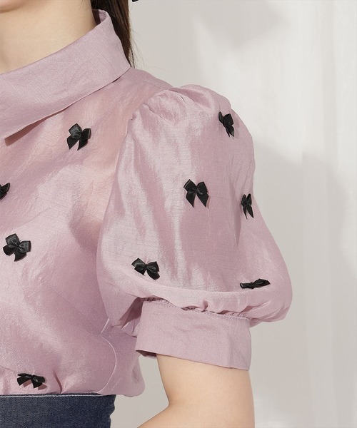 WILLSELECTION（ウィルセレクション）の「リボンシアーブラウス（シャツ/ブラウス・レディース・オフホワイト/ピンク/ブラック・FREE）」の20枚目の写真