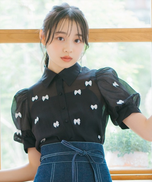 WILLSELECTION（ウィルセレクション）の「リボンシアーブラウス（シャツ/ブラウス・レディース・オフホワイト/ピンク/ブラック・FREE）」の13枚目の写真