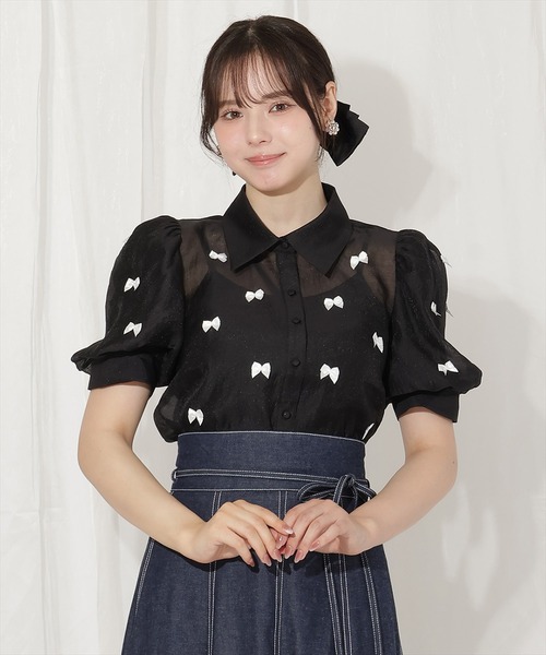 WILLSELECTION（ウィルセレクション）の「リボンシアーブラウス（シャツ/ブラウス・レディース・オフホワイト/ピンク/ブラック・FREE）」の11枚目の写真