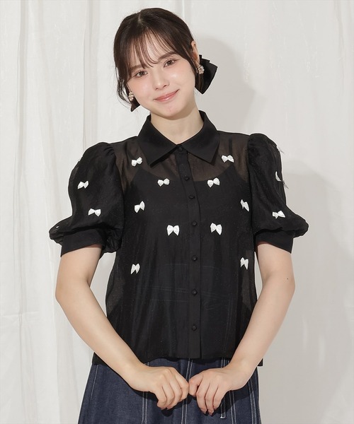 WILLSELECTION（ウィルセレクション）の「リボンシアーブラウス（シャツ/ブラウス・レディース・オフホワイト/ピンク/ブラック・FREE）」の10枚目の写真