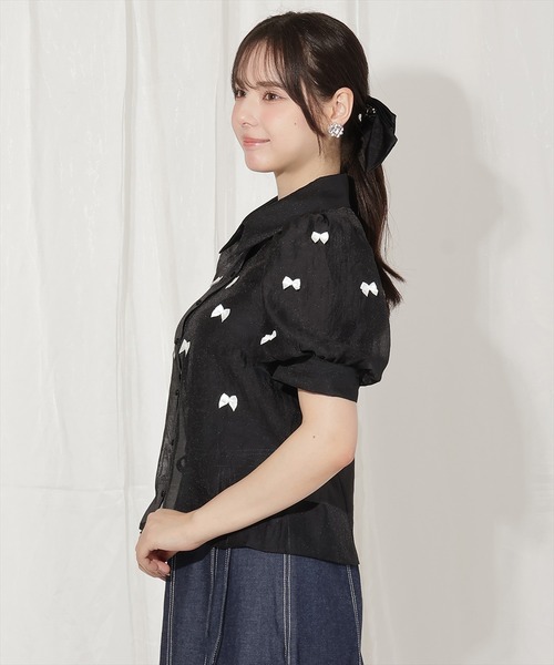 WILLSELECTION（ウィルセレクション）の「リボンシアーブラウス（シャツ/ブラウス・レディース・オフホワイト/ピンク/ブラック・FREE）」の9枚目の写真