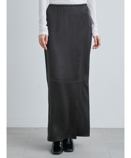MIESROHE（ミースロエ）の「サテンＩライン切り替えスカート（スカート・レディース・ブラック/アイボリー/モカ・1/0）」の12枚目の写真