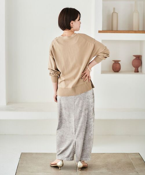 le.coeur blanc（ルクールブラン）の「クラッシュベロアIラインスカート（スカート・レディース・ブラック/ベージュ・38）」の15枚目の写真