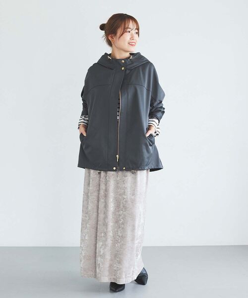 le.coeur blanc（ルクールブラン）の「クラッシュベロアIラインスカート（スカート・レディース・ブラック/ベージュ・38）」の16枚目の写真