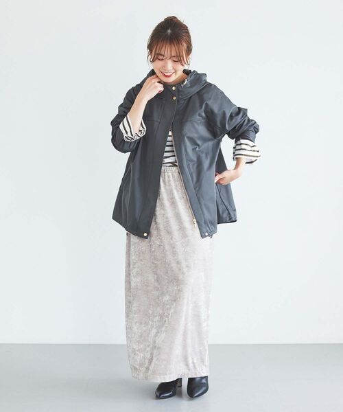 le.coeur blanc（ルクールブラン）の「クラッシュベロアIラインスカート（スカート・レディース・ブラック/ベージュ・38）」の17枚目の写真