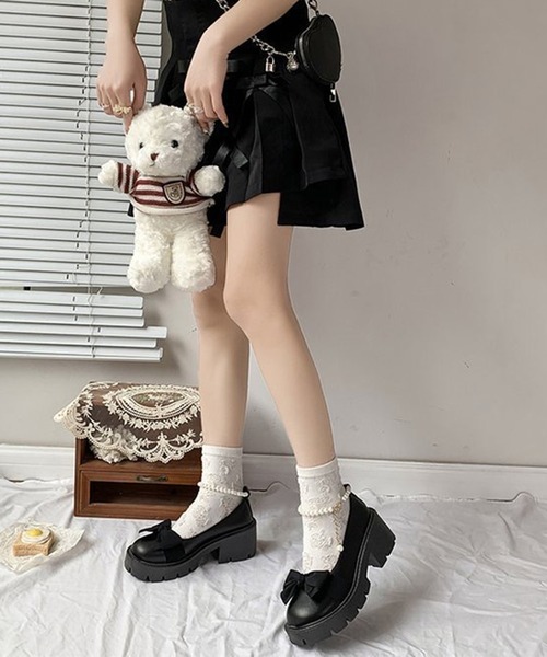 Teem Store(チームストア)の「パールストラップ リボン シューズ(パンプス・レディース・アイボリー/ブラック・36/38/40)」の8枚目の写真