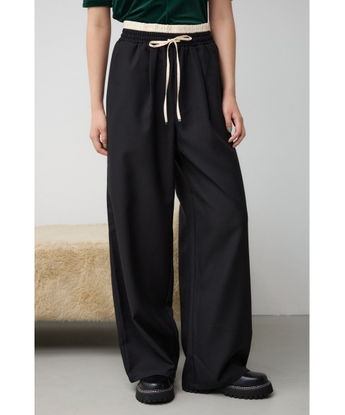 AZUL by moussy（アズールバイマウジー）の「ダブルウエストタックパンツ（スラックス・レディース・グレー/ブラック・FREE）」の2枚目の写真