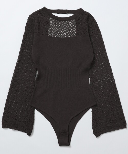 Firsthand（ファーストハンド）の「Firsthand/ファーストハンド レース編ボディスーツ（ニット/セーター・レディース・グレー/ブラック/ブラウン/レッド・ﾌﾘ-）」の3枚目の写真