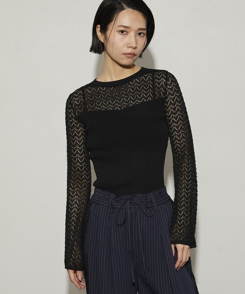 Firsthand（ファーストハンド）の「Firsthand/ファーストハンド レース編ボディスーツ（ニット/セーター・レディース・グレー/ブラック/ブラウン/レッド・ﾌﾘ-）」の11枚目の写真