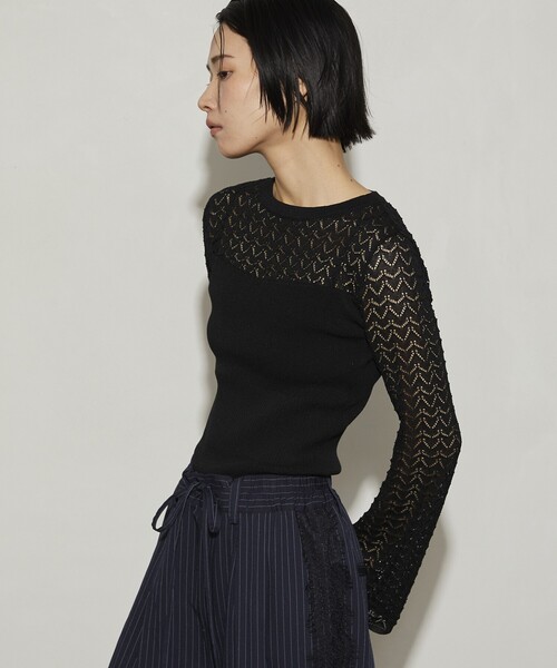 Firsthand（ファーストハンド）の「Firsthand/ファーストハンド レース編ボディスーツ（ニット/セーター・レディース・グレー/ブラック/ブラウン/レッド・ﾌﾘ-）」の12枚目の写真